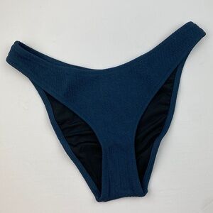 NWT J. Crew Swim | Textured High Cut Bikini Bottom Navy M